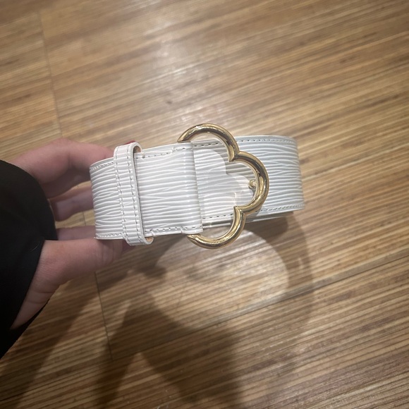 LOUIS VUITTON White Epi Leather Belt Size 85/34 - Picture 4 of 9